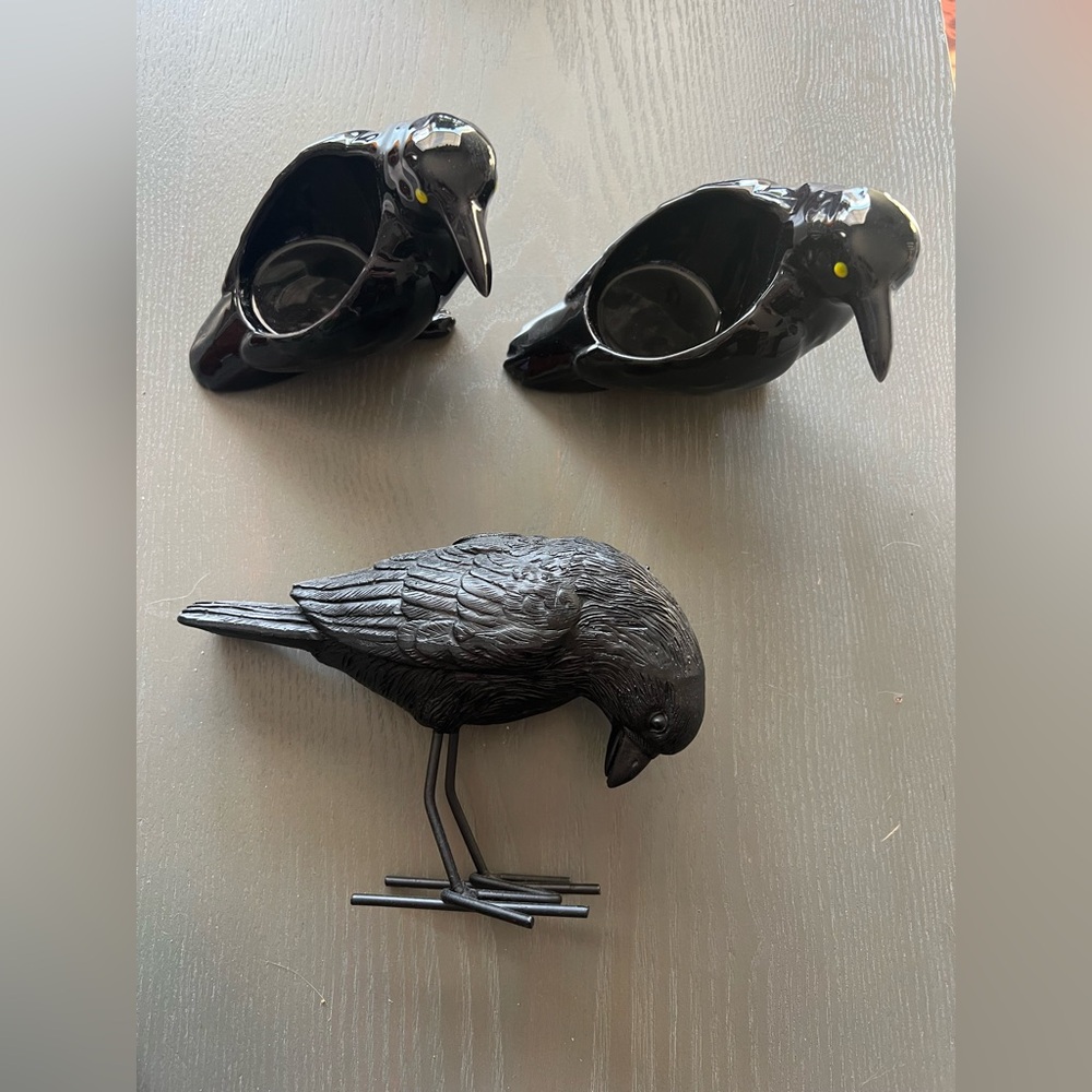 2 Partylite Black Crows candle holders